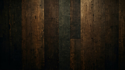 Dark Brown Wooden Planks Forming a Wall