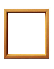 Empty Wooden Picture Frame Isolated on Transparent Background – Mockup for Artwork, Photography, or Design Display  
