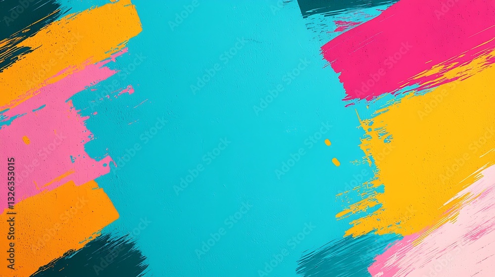 Poster vibrant abstract colorful background with brush strokes and texture