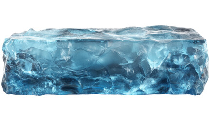 Obraz premium blue ice block isolated on white background