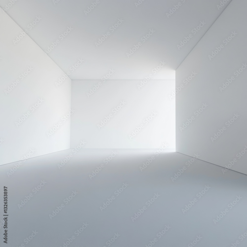 Leinwandbilder serene simplicity: an all-white room with minimalist architecture and subtle light play creates a ca