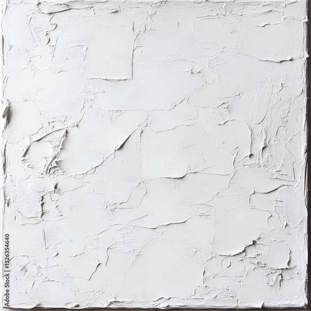 Leinwandbilder textured canvas: thick white paint layers creating abstract patterns on a square surface