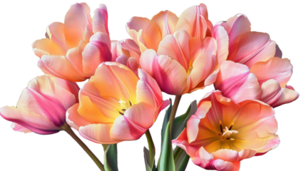 pink and yellow tulips