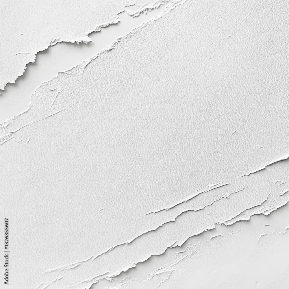 Poster white textured wall with peeling layers, creating a modern abstract background