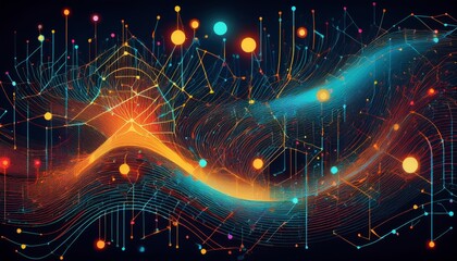 Obraz premium abstract wallpaper illustration, symbolic for artificial intelligence
