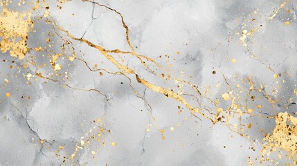 Obraz premium Elegant Gray Marble Background with Gold Accents and Texture