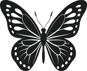 Elegant Butterfly Silhouette Vector – Spring Nature Illustration