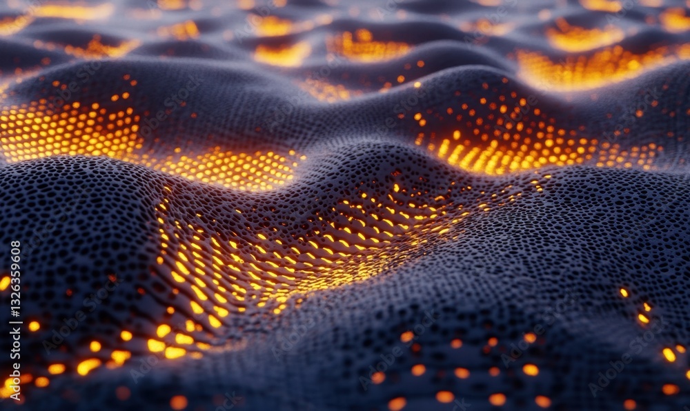 Aufkleber glowing particle waves abstract background animation