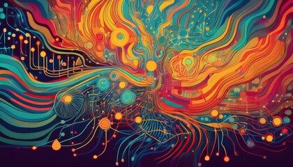 abstract wallpaper illustration, symbolic for artificial intelligence