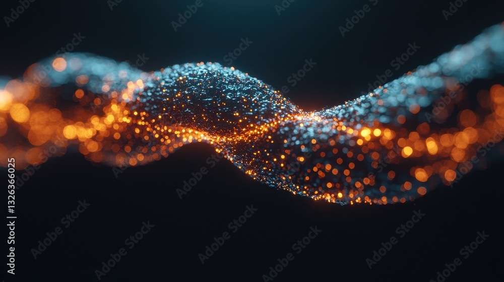Poster Abstract Colorful Twisting Form with Glittering Particles in Space