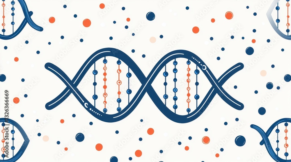 Aufkleber vibrant dna helix pattern with colorful circles and dots