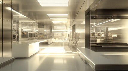 In a state-of-the-art cleanroom, advanced automated systems facilitate the precise deposition and processing of silicon wafers, ensuring a controlled environment for semiconductor manufacturing