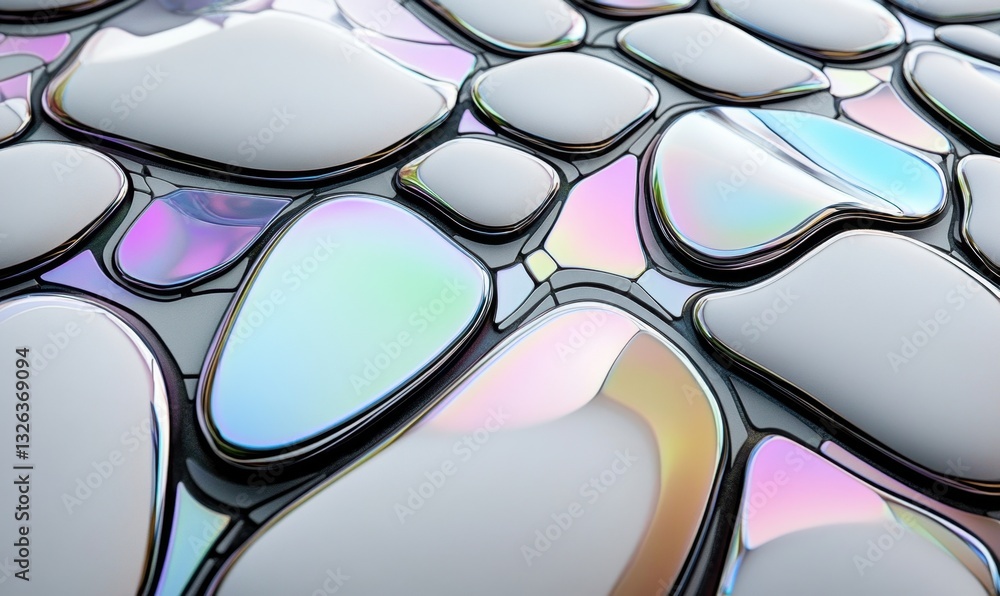 Aufkleber iridescent abstract pebble pattern background, ideal for modern design projects