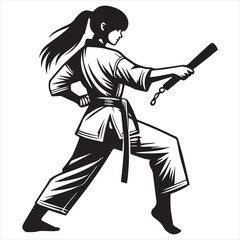 Fototapeta premium Martial Art Taekwondo Girl Design with Karate Influence