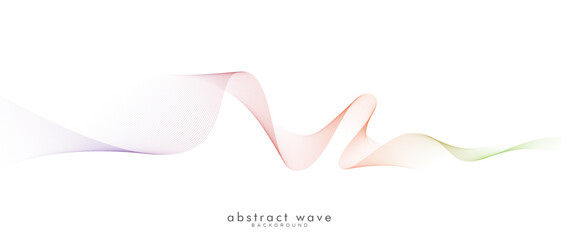 Abstract vector colorful wavy line flowing isolated on white background for design elements in concept technology, music, science, poster, banner, brochure, cover, presentation, web.