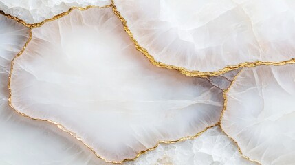 Fototapeta premium Elegant Light Pink Geode Stone with Golden Edges in Natural Design