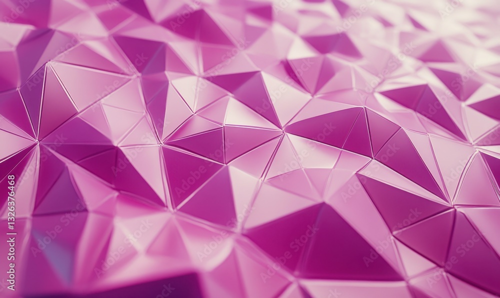 Poster pink geometric triangular background for abstract design or digital art
