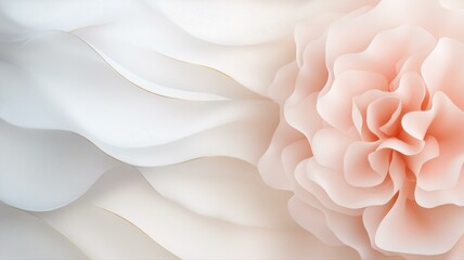 Delicate soft pastel pink and white floral petals create an elegant abstract design, perfect for backgrounds.