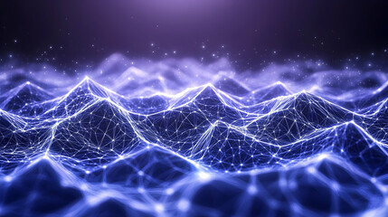 Abstract network topography.  A futuristic, interconnected network pattern