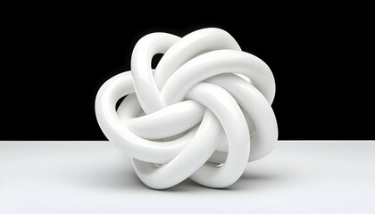 Abstract white knot sculpture