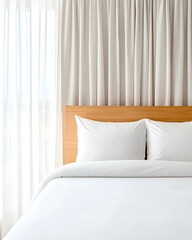 Clean, minimalist bedroom with a comfortable bed