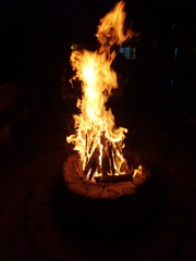 Nighttime campfire