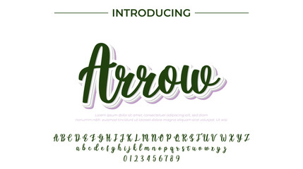 Arrow Font Stylish brush painted an uppercase vector letters, alphabet, typeface