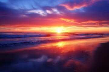 beach dusk those short-lived marvels showcase the passing mystique of every one-of-a-kind sunset forming a vibrant view of brief allure  
