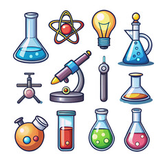 set of laboratory glassware