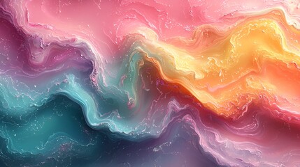 Obraz premium Abstract paint swirls, vibrant colors, fluid art, colorful background, digital design