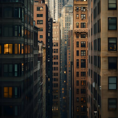 Cityscape view of tall buildings