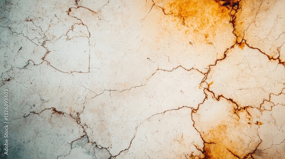 Poster abstract texture with cracks and warm tones on a faded background