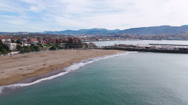 Flying along Ereaga Beach