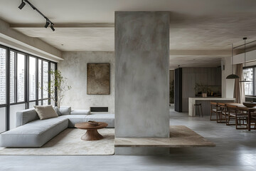 Modern Minimalist Open-Plan Living Space