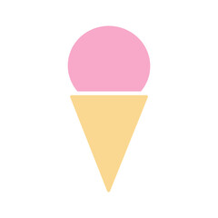 Fruit and Berry ice cream in waffle cone Sticker Icon Pictogram Logo shop Minimalist design concept