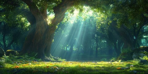 Obraz premium Ancient forest banner