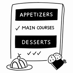 vector illustration of a menu