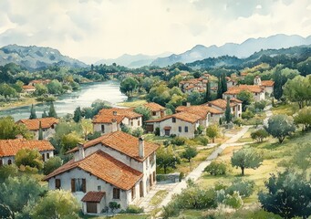 Fototapeta premium Cherry Blossom Town in Tsuwano Japan