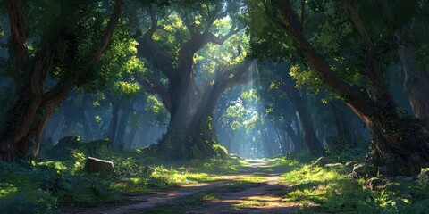Obraz premium Ancient forest banner
