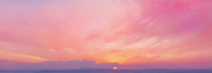 Fototapeta premium Pastel Sunset Watercolor Background. Sunrise Serenade: Soft pastel splatters in shades of pink, orange, and yellow,watercolor background, multi-colored background, 546