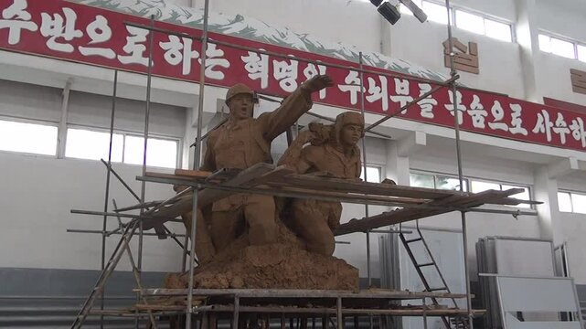 Creation of a statue in Mansudae art studio, Pyongyang, North Korea