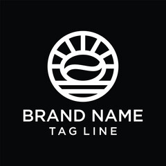 logo design in the form of coffee beans and the sun