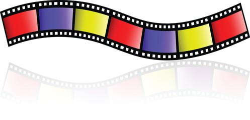 A Colorful Film Strip and Its Reflection
