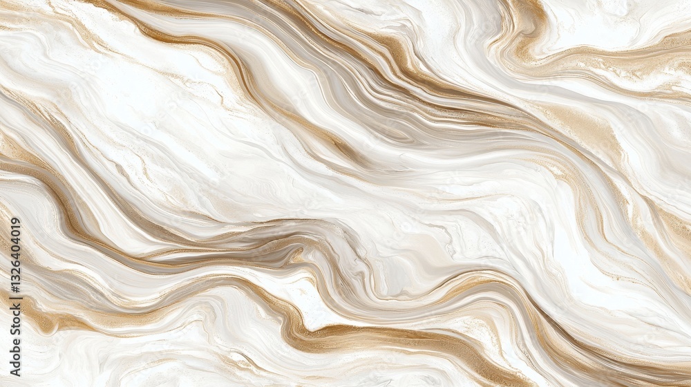 Poster abstract pattern of cream and gold swirls in light background
