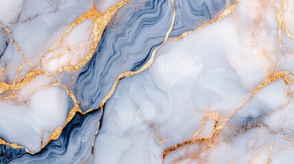 Fototapeta premium Elegant Blue and Gold Marble Texture Abstract Background Design