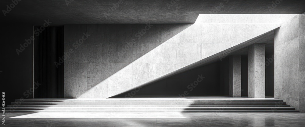 Poster minimalist abstract product display platform with bamboo shadows and soft lighting for cosmetic pres