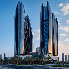Fototapeta premium Modern Twin Towers at Dawn