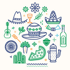 Fototapeta premium Memorial day vector illustration icon elements symbols