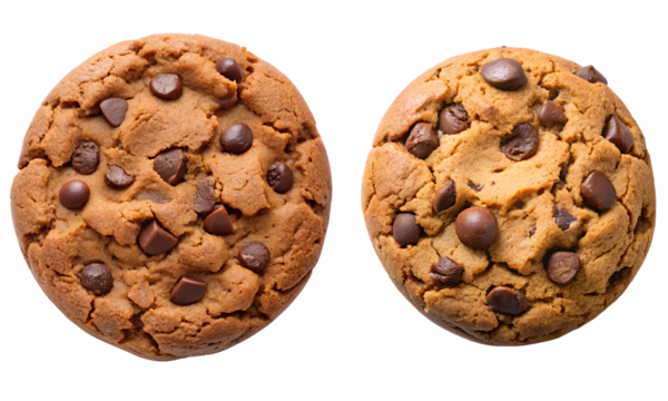 Chocolate chip cookies set, Set of biscuit food collection isolated on a white background