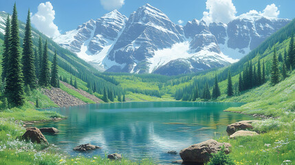 Mountain lake scenery